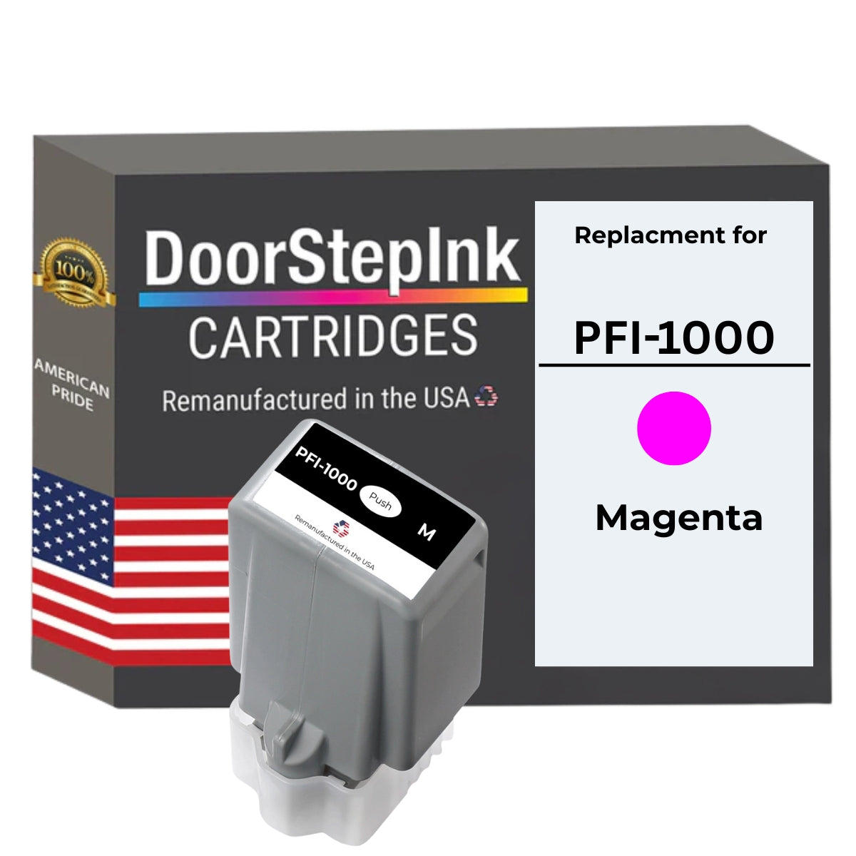 DoorStepInk Brand For Canon PFI-1000 Standard yield Magenta Remanufactured in the USA Ink Cartridge, 0548C002-0
