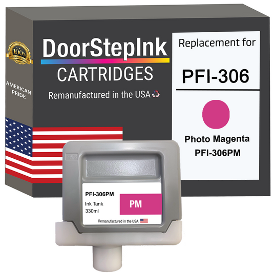 DoorStepInk Brand for Canon PFI-306 330ML Photo Magenta Remanufactured in the USA Ink Cartridge-0