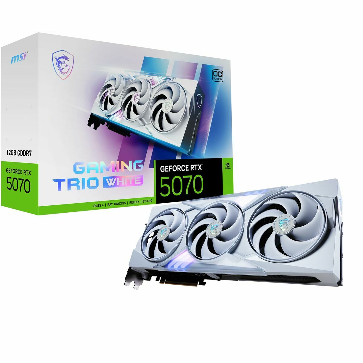Graphics card MSI GEFORCE RTX 5070 12G GAMING TRIO OC WHITE nvidia geforce rtx 5070 12 GB GDDR6X-8