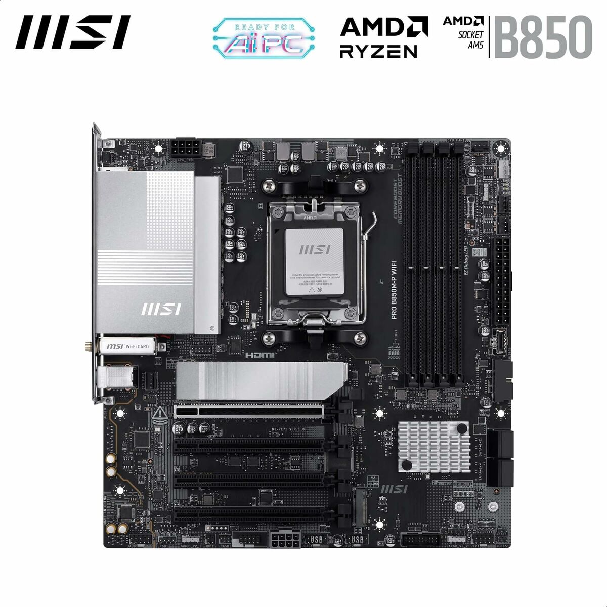 Motherboard MSI PRO B850M-P WIFI AMD AM5-6