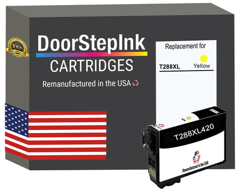 DoorStepInk Brand for Epson T288XL High Yield Yellow Remanufactured in USA Ink Cartridge,T288XL420-0