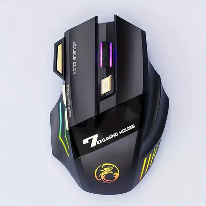 Ergonomic Rechargeable Wireless RGB Gaming Mouse