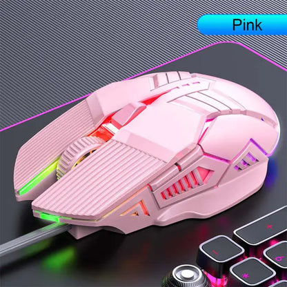 3200DPI Ergonomic RGB Wired Gaming Mouse with 6 Buttons