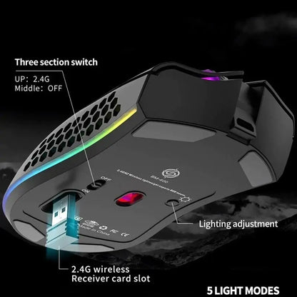 BM600 Rechargeable Wireless RGB Gaming Mouse for PC