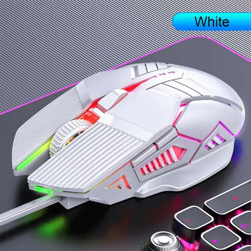 3200DPI Ergonomic RGB Wired Gaming Mouse with 6 Buttons